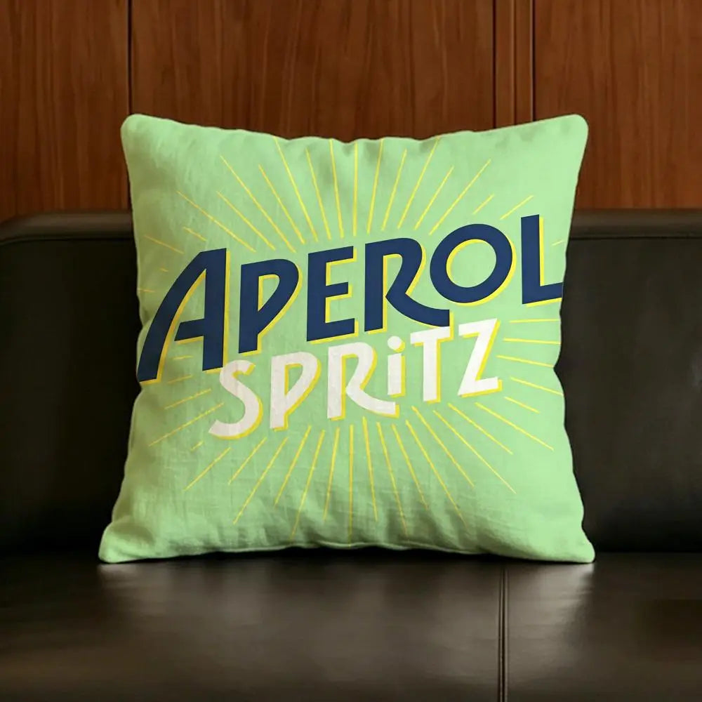 Brand A-Aperol L-Logo S-Spritz Cushion Cover Natural Linen Pillowcase Set, All-in-One Decor for Sofa, Bedroom & Chair