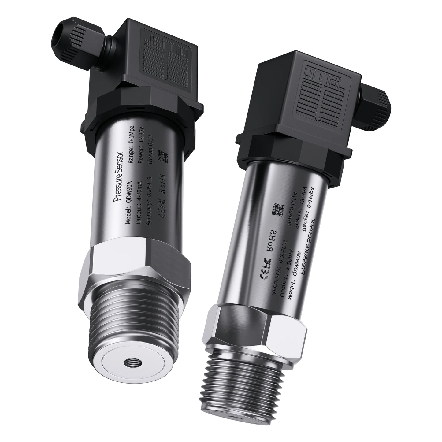 200bar 400bar 600bar NPT1/4 Water Oil Fuel Diesel Pressure Transmitter 4-20mA RS485 0-10V 0-5V Hydraulic Pressure Sensor QDX50A