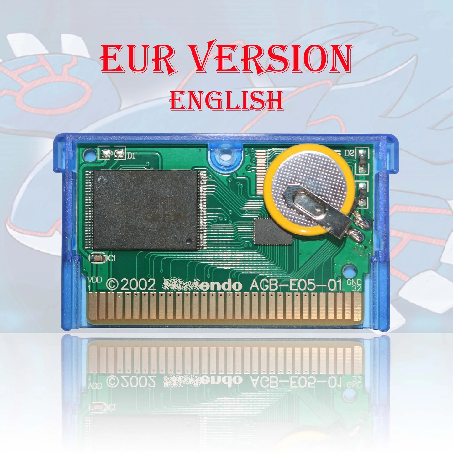 GBC/GBA EUR Version Pokemon Crystal/Yellow/Emerald/Fire Red/Leaf Green Game Cartridge Video Game Card High Quality with Battery