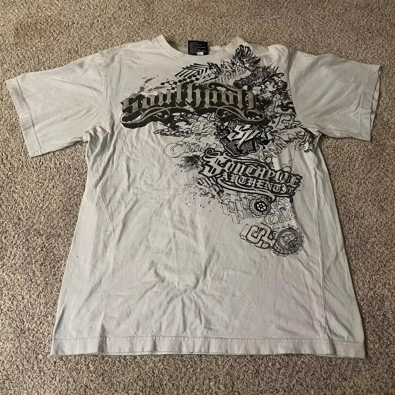 imited Stock Men's Harvester Skull T-Shirt Gothic Wings Cross Print  Vintage Streetwear Soft Breathable FabricL