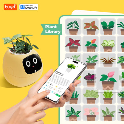 Gen1 Tuya Ivy Smart Planter,Endless Fun Over 49 Rich Expressions,7 smart sensors,AI Chips Make Raising Plants Easy and Fun