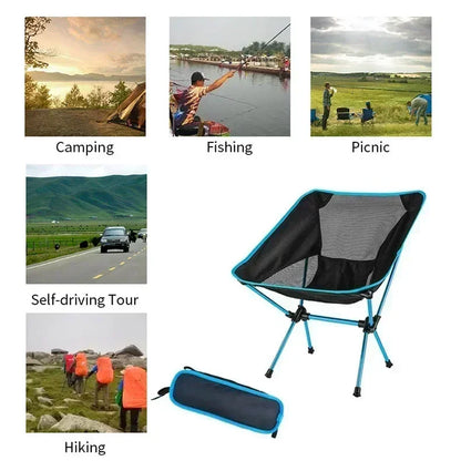 Folding Camping Chair Travel Ultralight Beach Accessories Playa Fishing Lightweight Portable Outdoor Foldable Furniture