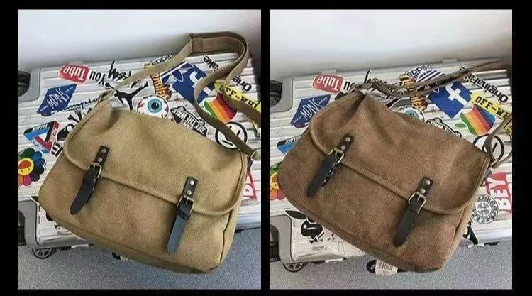 Canvas Large Capacity Mens Casual Handbags Vintage Shoulder Messenger Bag Leisure Student Satchel Package Bolsos Crossbody Bags