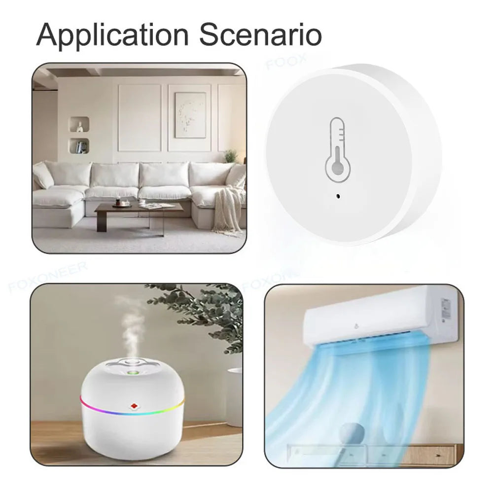 Tuya Zigbee Smart Temperature Humidity Sensor Indoor Hygrometer Controller Monitoring Work with Smart Speaker Alexa Google Home