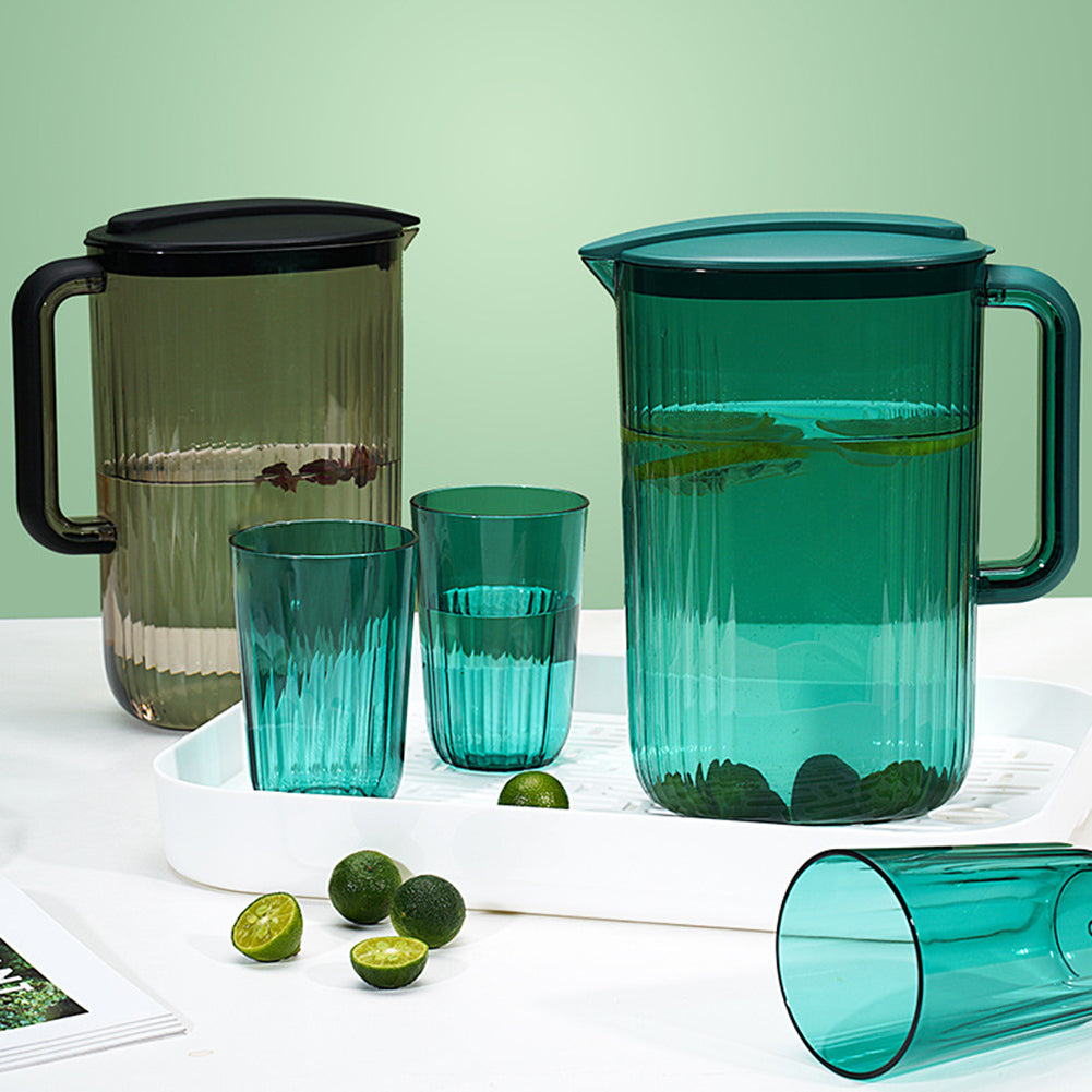 2200ml Cool Water Jug Transparent Refrigerator Water Kettle And Cups Water Pot With Handle Large Capacity Office Household Jug