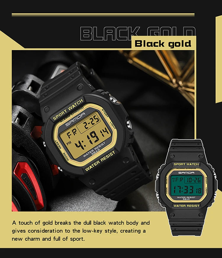 SANDA Fashion Top Brand G Style Digital Men's Watch Luxury Military Sport Waterproof Alarm Stopwatch Clock Men Relogio Masculino