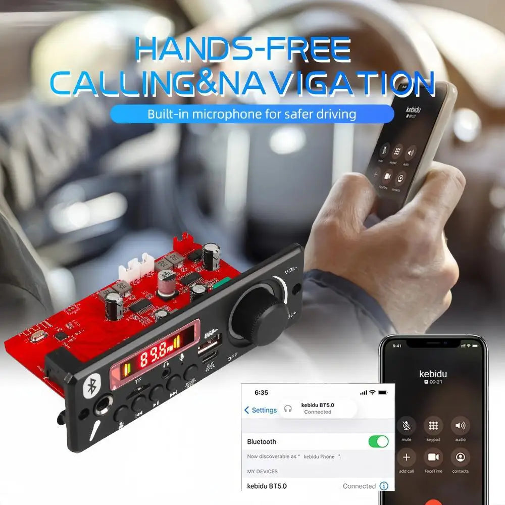 160W Amplifier Bluetooth MP3 WMA  APE Decoder Board 12V 40W Handsfree Car Audio Microphone USB TF FM Radio DIY Mp3 Music Player