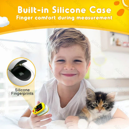 JUSTLANG Child Fingertip Pulse Oximeter Baby Rechargeable Medical Blood Oxygen Saturation Meter  Pediatrics Kids Oximetro SPO2