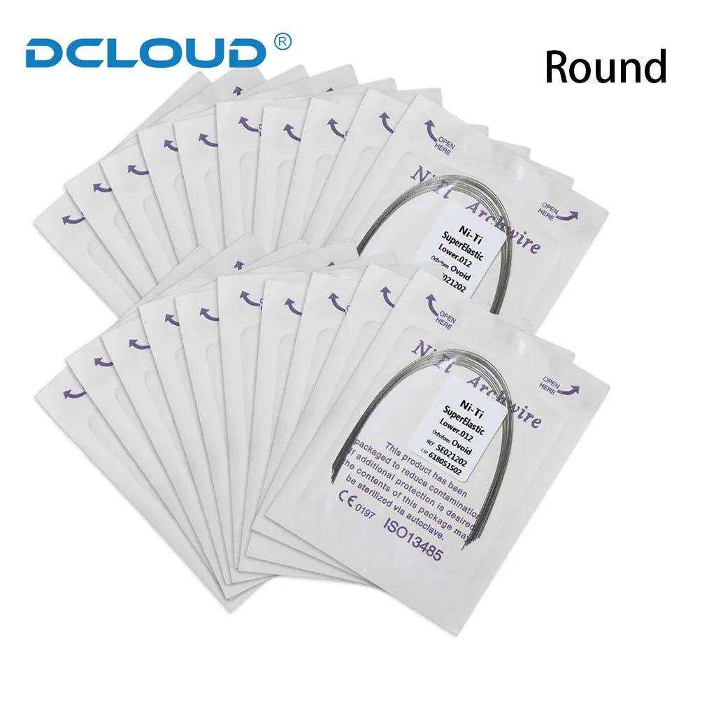 100Pcs/10Packs Dental Orthodontic Ovoid Form Archwires Niti Super Elastic Round Rectangular Wire 012/014/016/018/16X16/16X22
