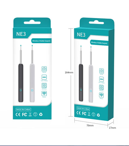 Smart Ear Wax Cleaner with Camera 3.5mm Earpick Otoscope Visual Ear Camera Health Care Ear Cleaner for iPhone, iPad, Android