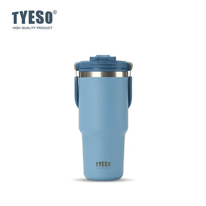 Tyeso 600/750/900/1050/1200ML Stainless Steel Thermos Bottle Car Coffee Cup Sports Water Bottles Keeps Cold and Heat Thermal Mug