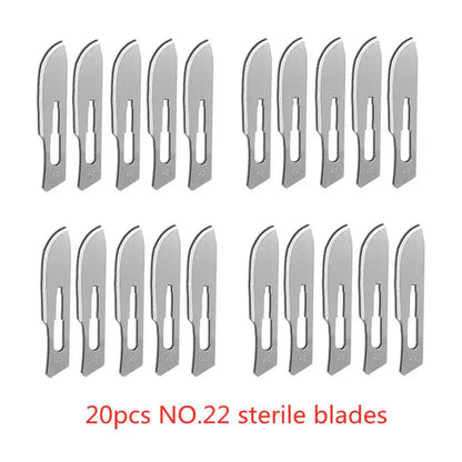 20-100pcs Sterile Carbon Steel Surgical Blades Scalpel Knife for DIY Cutting Phone Repair Carving Animal Grooming Maintenance