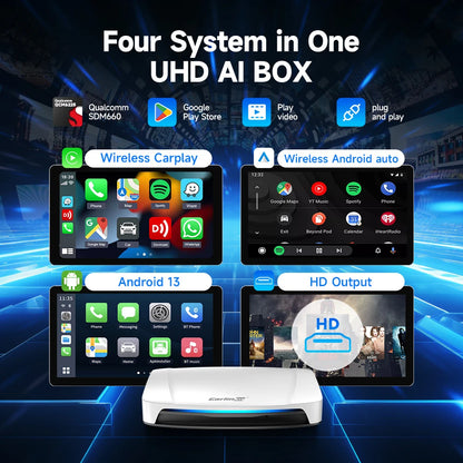 CarlinKit Wireless Carplay TV Box Smart 8+128G Android Auto AI Box  HDMI Output Android 13 Video Adapter For Youtube Kia IPTV