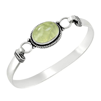 Vintage 925 Silver Natural Oval Moonstone Bangle Bracelets Handmade Birthstone Bangle Gifts Fine Jewelry for Women Men
