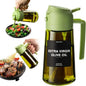 Olive Oil Dispenser,Sprayer for Cooking 2 in 1- Spray and Pour,Dark Green Glass Oil Bottlewith Stickers,16oz/470ml Oil Sprayer
