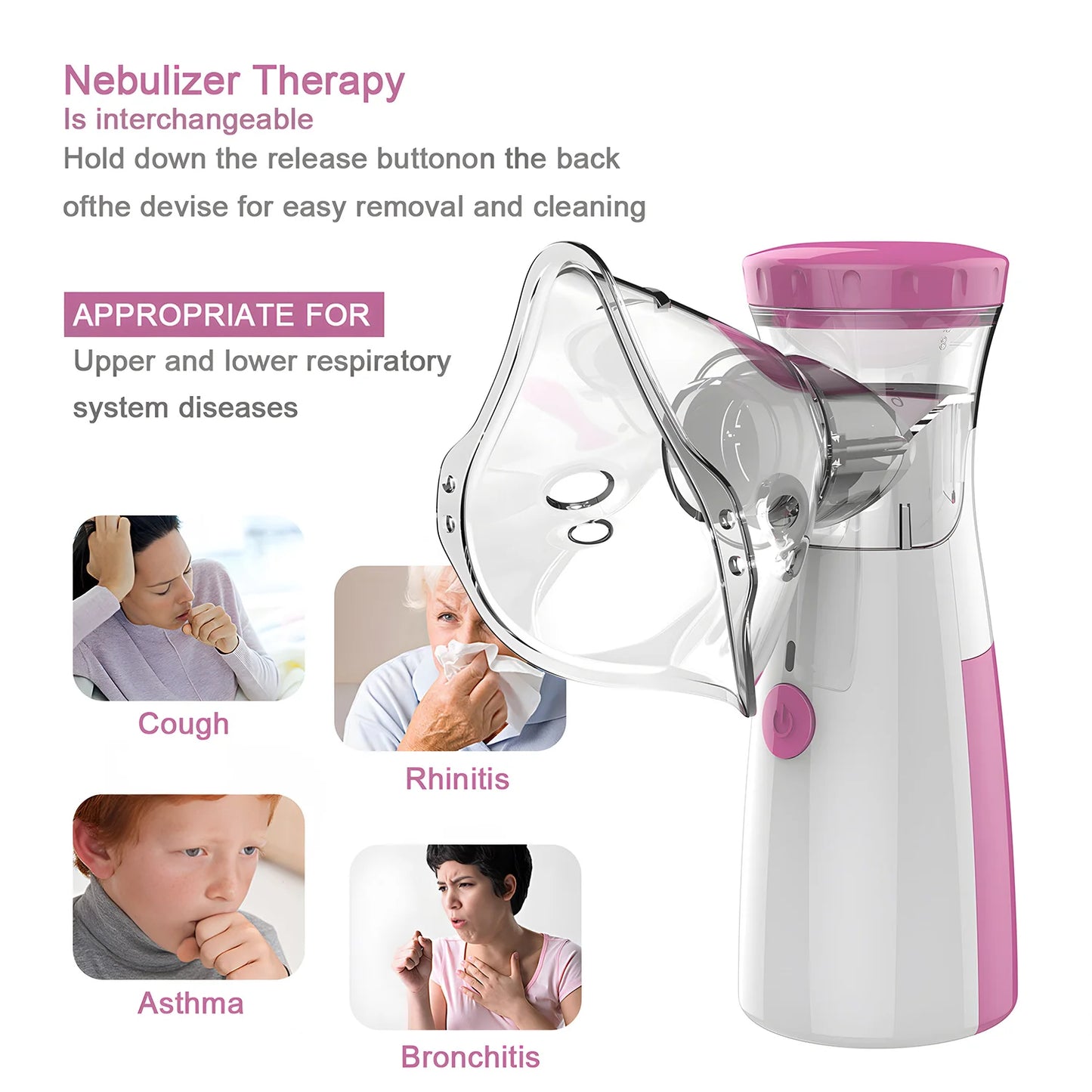 Medical Silent Mesh Nebulizer Handheld Asthma Ultrasonic Inhaler Atomizer For Adults Children Health Care Mini Healthy Humidifie