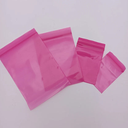Rose Red Plastic bag Small Size 4x6cm 7x10cm Reclosable Poly Sealing bag PE Zipper Bag  Pink plastic packaging bag 100PCS/LOT