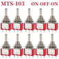 10PCS MTS-102 103 202 203 3Pins 6 Pins Mini Toggle Switch For Switching Lamp Light ON-OFF-ON /ON-ON Switch 6A 125VAC