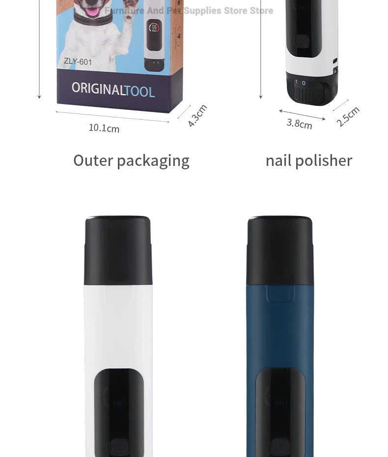 Electric 6-speed adjustable pet nail polisher large/small dog nail clipper 2 LED lights rabbit cat paw nail beauty accessories
