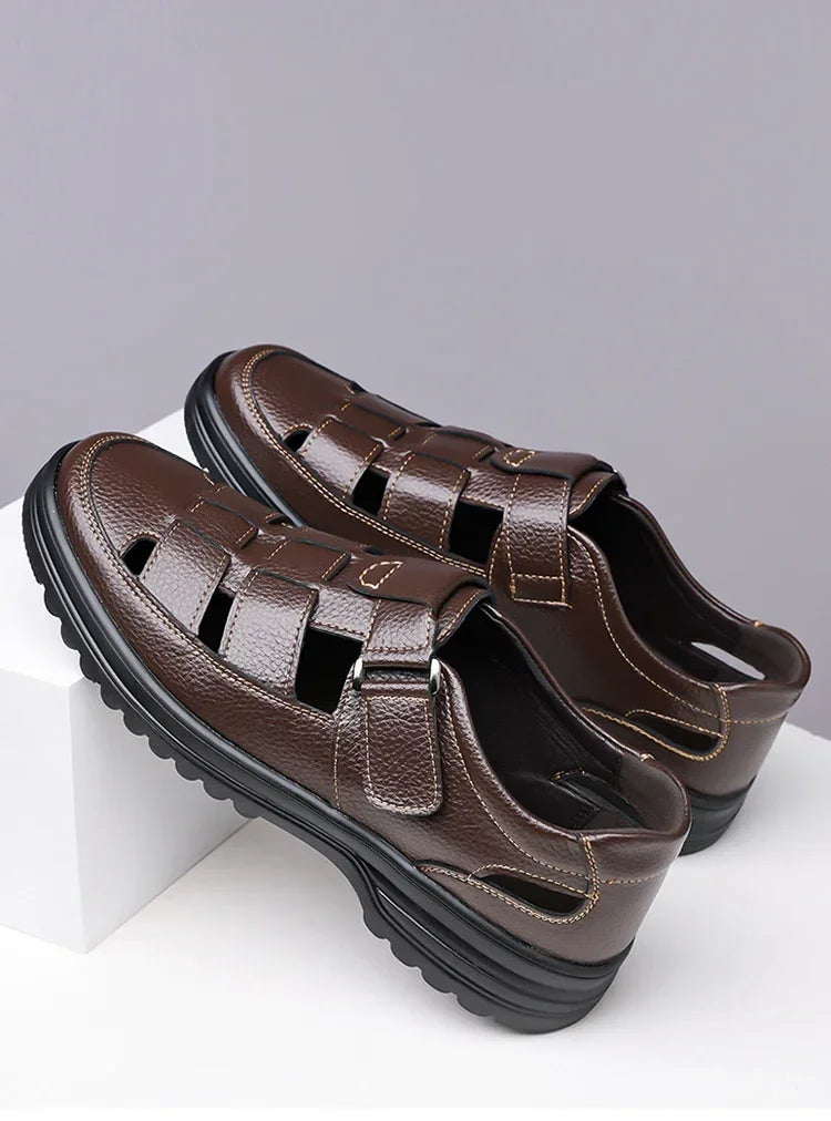 Men's Breathable Slip-on Hollow-out Loafers, Summer Comfortable Soft Sole Cutout Shoes, Non-slip for Outdoor & Driving-XH5602