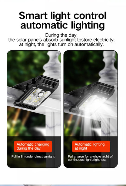 Solar powered courtyard lamp, household garden lighting, human body sensing multifunctional outdoor clip on lawn lamp