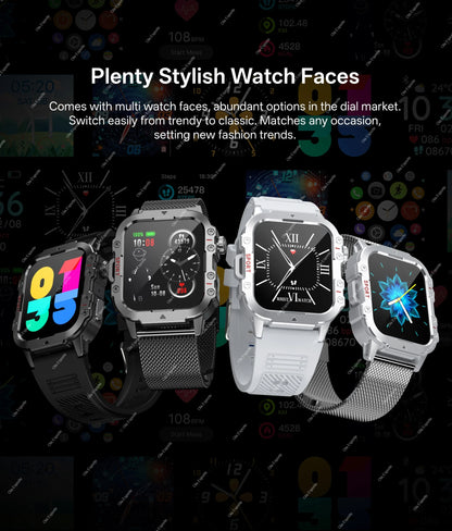 2026 Military Outdoor Smart Watch Men's GPS Flashlight Bluetooth Call 2.01" AMOLED Screen 3ATM Waterproof Sports Smartwatch Hw12