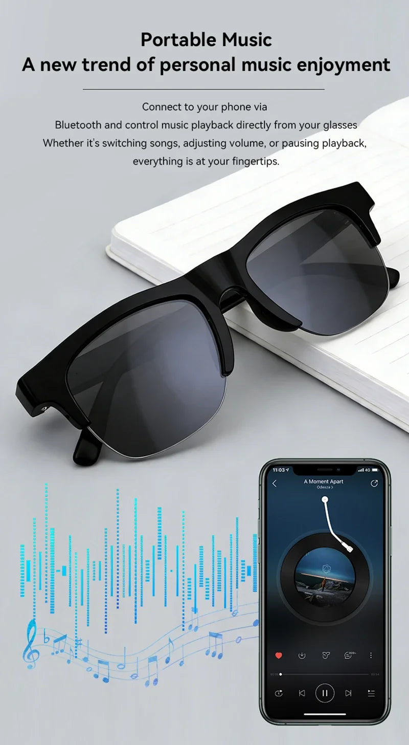 Lenovo 8K HD AI Smart Glasses AI Translation Hands-Free Calling AI Chat Logging Music Playback Smart Sunglasses for Men 2026 Ne