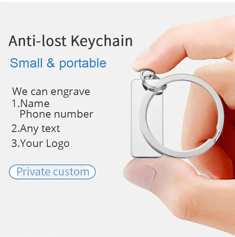 Customized Engraved Name Plate Number Keychain For Car Logo Personalized Anti-lost Keyring Key Chain Ring Best Gift P009C