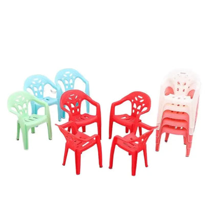 4pcs Miniature Backrest Chair Set Plastic Dollhouse Armchairs 1/6 Scale Doll Furniture Ideal Children's Gifts
