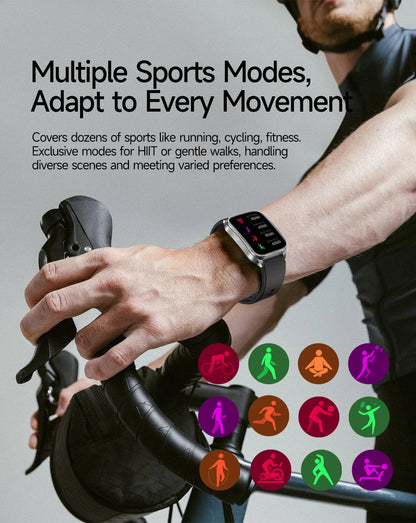 GUHUAVMI New Laser Therapy ECG+PPG Smart Watch Health Monitor Blood Lipids Uric Acid Heart Rate Tracking Monitoring Smartwatches