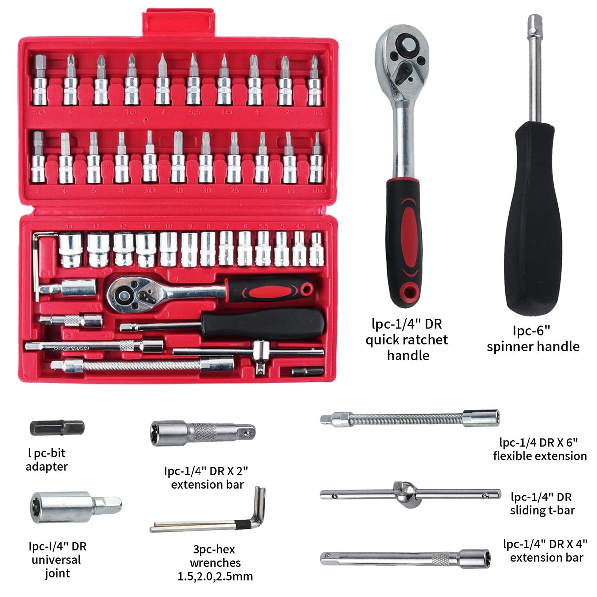 Car Disassembly Tools Tool Kit Full Set Socket Wrench Several Repair Wrenches Box Complete Ratchet Toolbox Special Auto Parts