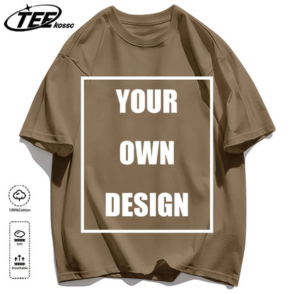 Men's Personalized T-shirt 100%Cotton Tee Custom Shirt Make Your Design Logo Text Men Women Design Your Gift Couple Tshirt