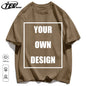 Men's Personalized T-shirt 100%Cotton Tee Custom Shirt Make Your Design Logo Text Men Women Design Your Gift Couple Tshirt