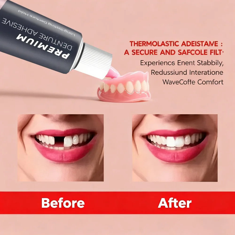 Comfort Denture Adhesives Glue Teeth Care Thermoplastic Denture Silicone Reline Kit Adhesive Cushion Friction Fixed Dentures.