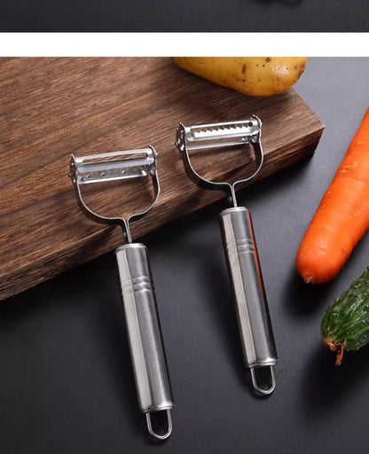 Stainless Steel 3-in-1 Peeler Grater Household Kitchen Multifunctional Double head Peeling Knife Fruit and Vegetable Melon