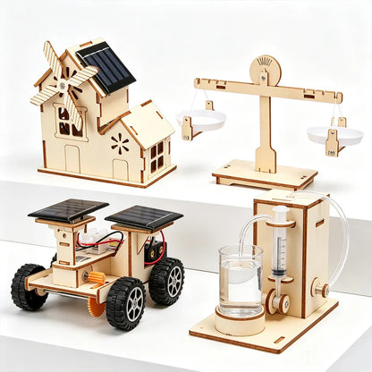 STEAM Experiment Kit Wooden DIY Toy Building Kit Hand‑Assembled Physical Science Model Science Lesson Aid For Kids 6‑14 Years