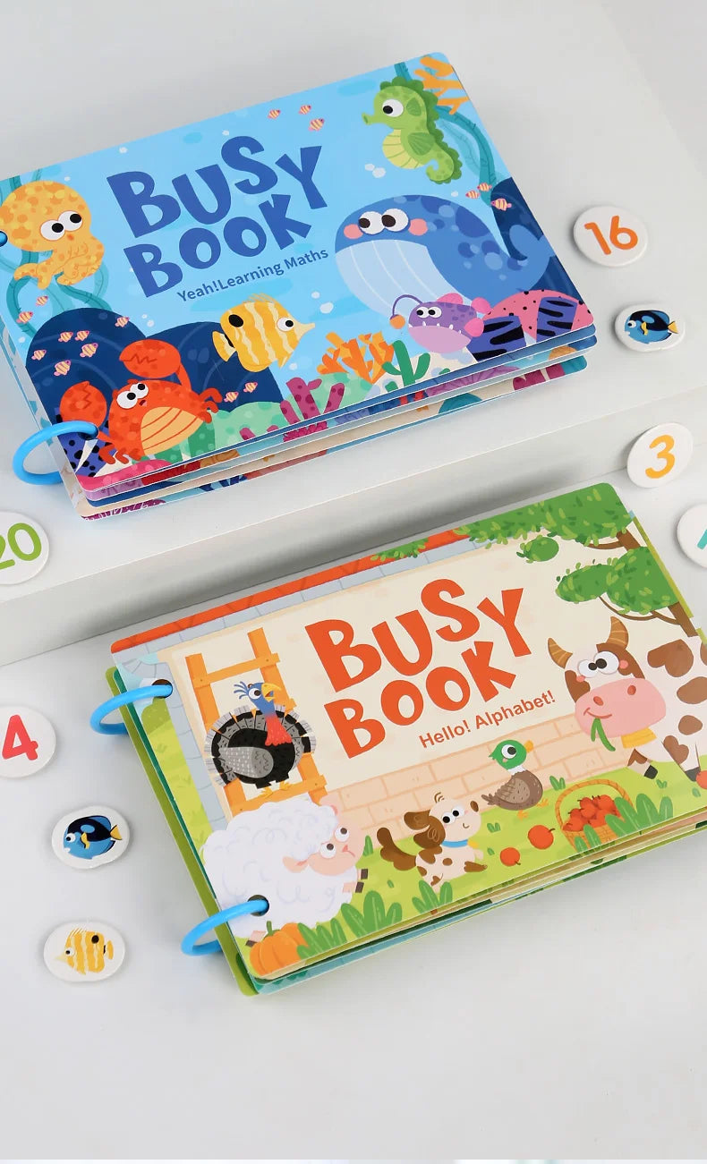 Busy Book for Kids Quiet Book Sticker Montessori Early Educational Toy Toddlers Matching Puzzles Game Baby Learning Toys Gifts