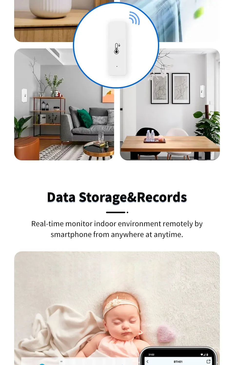 Tuya Zigbee Temperature And Humidity Sensor Indoor Thermometer For Home Work With Alexa Google Home Assistant zigbee gateway