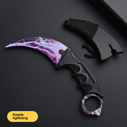 24styles Skin Karambit Precision Die Casting Stainless Steel Model Safety Outdoor Coaplay Claw Knives Collectible Game Toys Boys