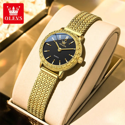 OLEVS 5643 Watches for Women Top Brand Ladies Dress Quartz Watch Steel Mesh Strap Waterproof Fashion Original Women's Wristwatch