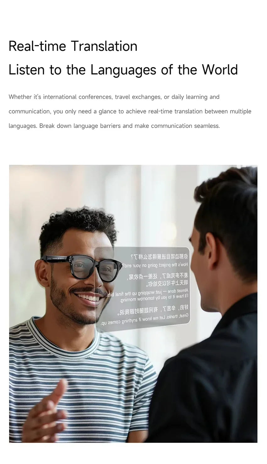Lenovo AI Smart Sunglasses 8K HD 1600W Dual Camera Real Time Translation Bluetooth Calling Audio Video Music Playback Glasses
