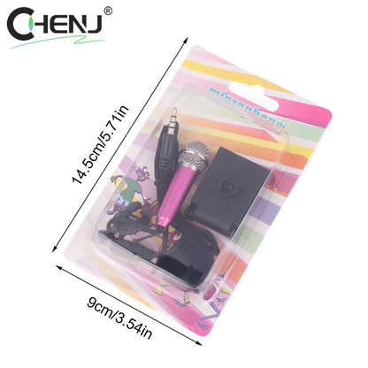 3.5mm Portable Mini Microphone With Stand Stereo Studio Mic For Smart Phone Laptop Desktop Handheld Microphone