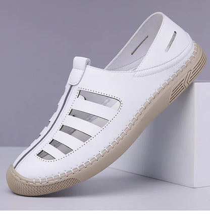 Men's Hollow Out Loafers, Summer Comfort Soft Sole Slip-On Casual Shoes, Anti-Slip Breathable Clog Sandals-HT619