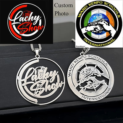 Custom Logo Necklace Personalized Men's Stainless Steel Necklace Support Personal Design  Company Logo Hypoallergenic Wholesale