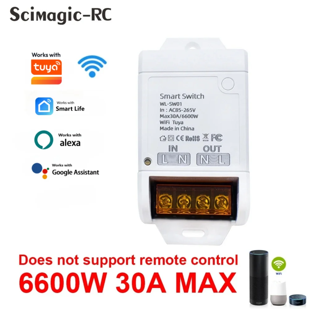 ZIGBEE/WiFi Smart Switch 30A 6600W/4000W Relay Module AC DC7-32V 85-250V Timer Home Automation Alexa Works with Tuya Smartlife