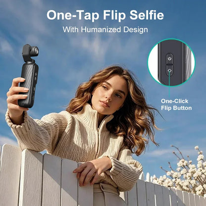 4K Vlog Action Camera 330° Face Tracking 18x Zoom 2400mAh Battery Gimbal Stabilizer 1.72 Inch Touch Screen WiFi Sports Cam