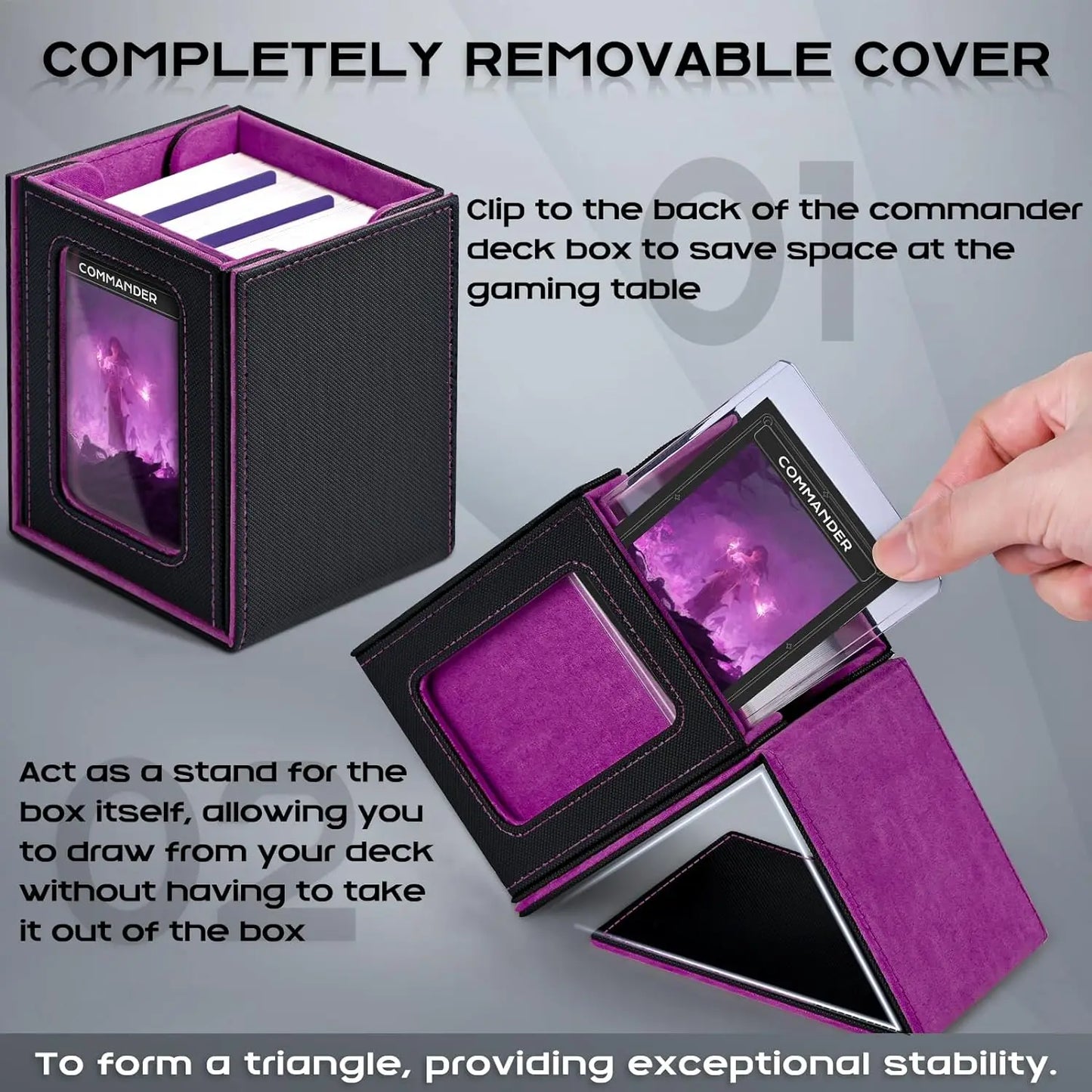 New window 100+ card box card storage box high-grade PU leather container game card holder collection card