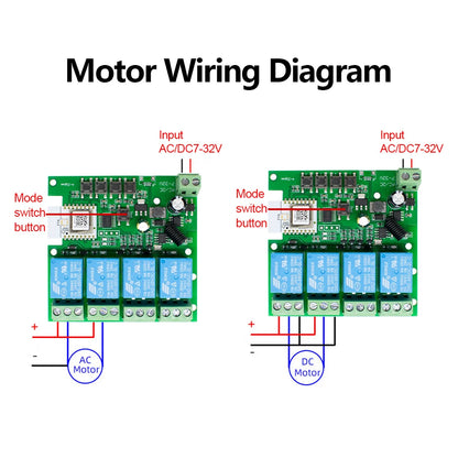 4CH Wifi Relay Smart Wireless Switch Module 4 Channel 7-32V 85-250V 220V 110V 2200W RF433 4 Way Receiver Works with Tuya Alexa