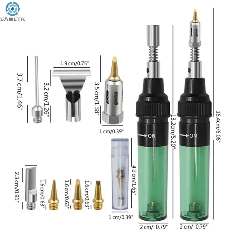 Portable Soldering Iron Kit 1300 Celsius Welding Pen Burner Blow Torch Gas Soldering Iron Cordless Butane Tip Tool