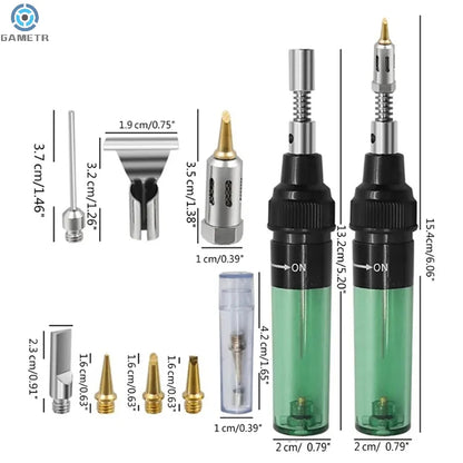 Portable Soldering Iron Kit 1300 Celsius Welding Pen Burner Blow Torch Gas Soldering Iron Cordless Butane Tip Tool